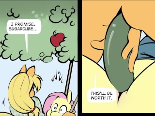 Once Bitten Twice MLP Comic Dub(Applejack X Fluttershy)