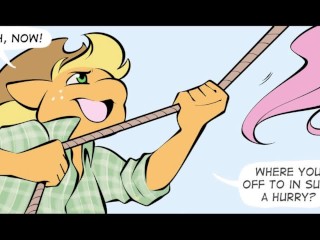 Once Bitten Twice MLP Comic Dub(Applejack X Fluttershy)
