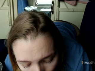 DOUBLE CUM IN MOUTH FOR CUTIE TRAVELER IN TRAIN