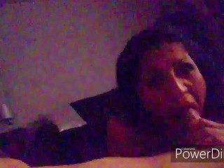 BLOWJOB & watching PORN in living room, FAMILY members in next room! 