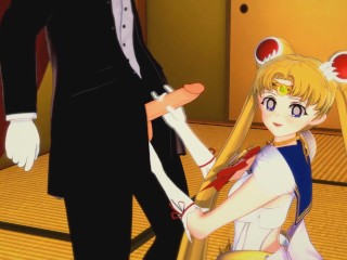 (3D Hentai)(Sailor Moon) Jerking off Tuxedo Mask