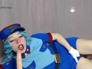 Officer Jenny Gets NoNutNovember Cumshot with Ahegao
