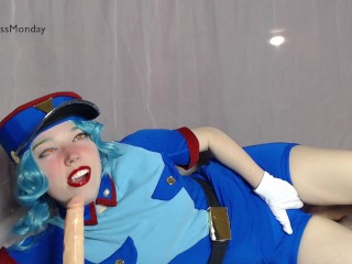 Officer Jenny Gets NoNutNovember Cumshot with Ahegao