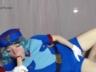 Officer Jenny Gets NoNutNovember Cumshot with Ahegao