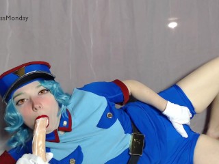 Officer Jenny Gets NoNutNovember Cumshot with Ahegao