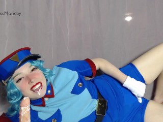 Officer Jenny Gets NoNutNovember Cumshot with Ahegao