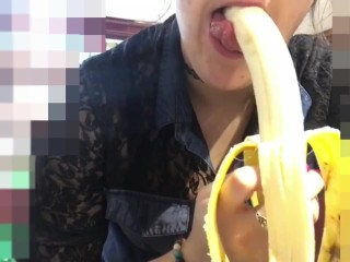 Deepthroating A Long Banana.