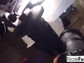 Hot Nicole shoots with a hot stud while playing on social media