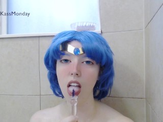 Sailor Mercury Shower Masturbation with Glass Wand