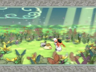 Feeding rabbits in Okami
