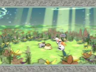 Feeding rabbits in Okami
