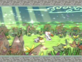 Feeding rabbits in Okami