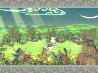 Feeding rabbits in Okami