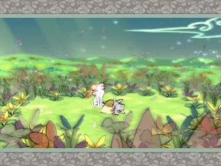 Feeding rabbits in Okami