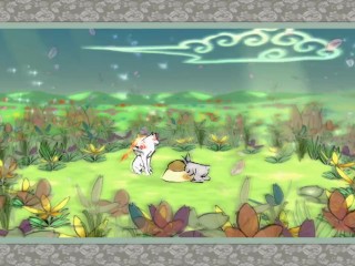 Feeding rabbits in Okami