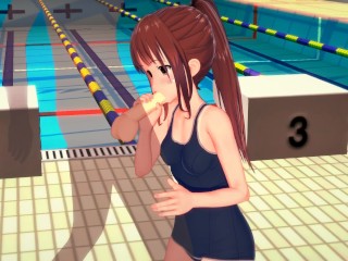 Riko Suminoe - Poolside Sex - Kiss x Step Sis - 3D Hentai