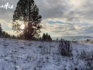 Horny slut fucks herself in snow EMMA HIX