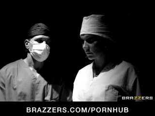 Stressed blond doctor Nikki Sexx daydreams about being gangbanged