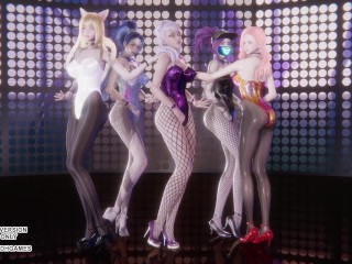 [MMD] EXID - Up & Down Ahri Akali Kaisa Evelynn Seraphine Hot Kpop Dance League Of Legends Hentai