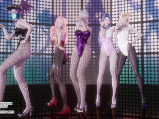 [MMD] EXID - Up & Down Ahri Akali Kaisa Evelynn Seraphine Hot Kpop Dance League Of Legends Hentai