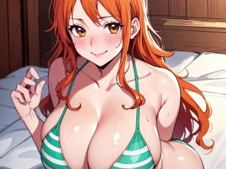 Nami has fun with your cock - One Piece JOI