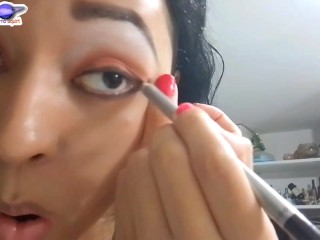 Saturno Squirt streaming of makeup ends in penetration on all fours and cock sucking 👅👅