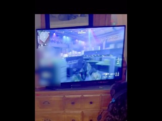 PAWG milf gamer girl plays MW3 in a thong. Bbw ass and questionable aim