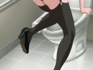 Red haired cutie gets fucked in the toilet