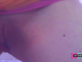 Desperate college girl pissing and wetting her panties in public