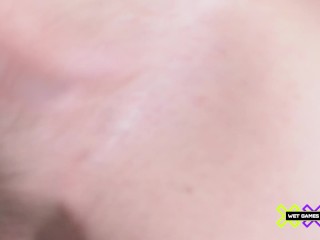 She masturbates while she loves piss playing all wet