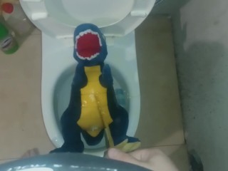 Blue dinosaur t-rex Peeing 4/366