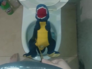 Blue dinosaur t-rex Peeing 4/366