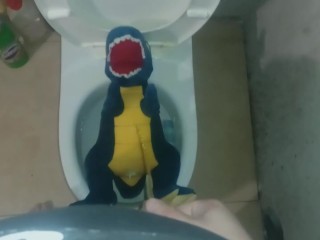 Blue dinosaur t-rex Peeing 4/366
