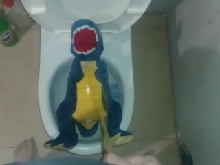 Blue dinosaur t-rex Peeing 4/366