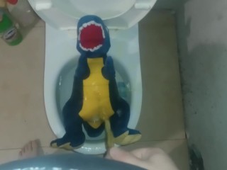 Blue dinosaur t-rex Peeing 4/366