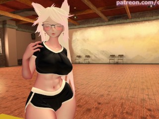 Hot Gym Girl strips for you during Workout and fucks you as a Reward - POV VRChat erp preview