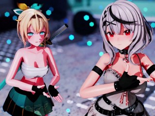 【MMD Hololive】《Chloe (沙花叉クロヱ)  ~ Iroha (風真いろは)》~《愛包ダンスホール(Heart Pie Dancehall) HIMEHINA》【4k/60fps】