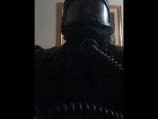 Gas Mask Smoking Fetish Sissy Latex