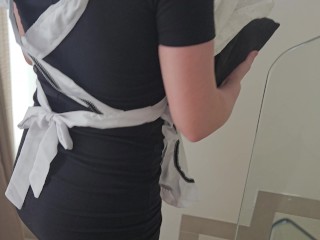 French Maid Mia Wine Fucks with her Boss