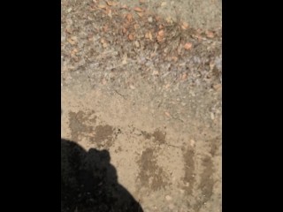 Writing a name with piss on a hiking trail