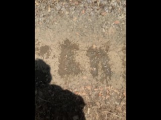 Writing a name with piss on a hiking trail