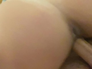 MILF Licks Cum Off Throbbing Hard Cock! Kara Leone’s Cowgirl Creampie POV Real Couple Homemade