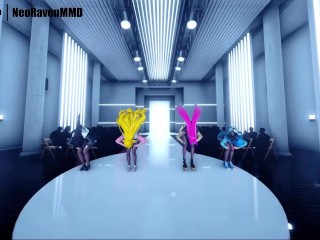 [MMD]BlackPink - Shut Down (Ahri/Xayah/Soraka/Gwen) [Strip ver.] League of Legends