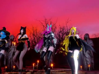 [MMD]CHUNG HA - Snapping (Gwen/Ahri/Xayah/Soraka) [Strip ver.] League of Legends