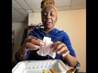 MUKBANG : EAT WITH ME - WATCH ME GOBBLE ON CHINESE FOOD (Chicken Wings & French Fries)