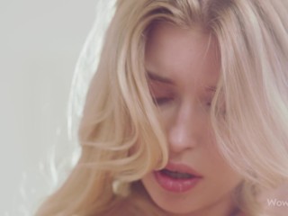 WOWGIRLS Super hot blonde girl Freya Mayer oiling herself and playing with her pussy