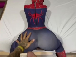 21cm monster cock fucks spiderman in ass