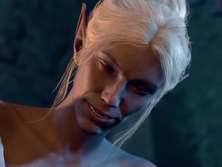 Baldur's Gate 3 (bg3) Lae'zel and Minthara Romance Scene