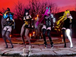 [MMD]CHUNG HA - Snapping (Gwen/Ahri/Xayah/Soraka) [Fixed Cam Clothed ver.] League of Legends