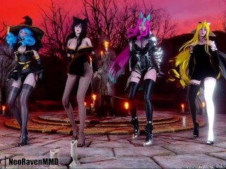 [MMD]CHUNG HA - Snapping (Gwen/Ahri/Xayah/Soraka) [Fixed Cam Clothed ver.] League of Legends